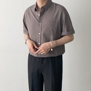 링클프리반팔셔츠 구김없는반팔셔츠 남자여름남방 착용 후기 | 사이즈/핏 총정리 - 상품 이미지 3