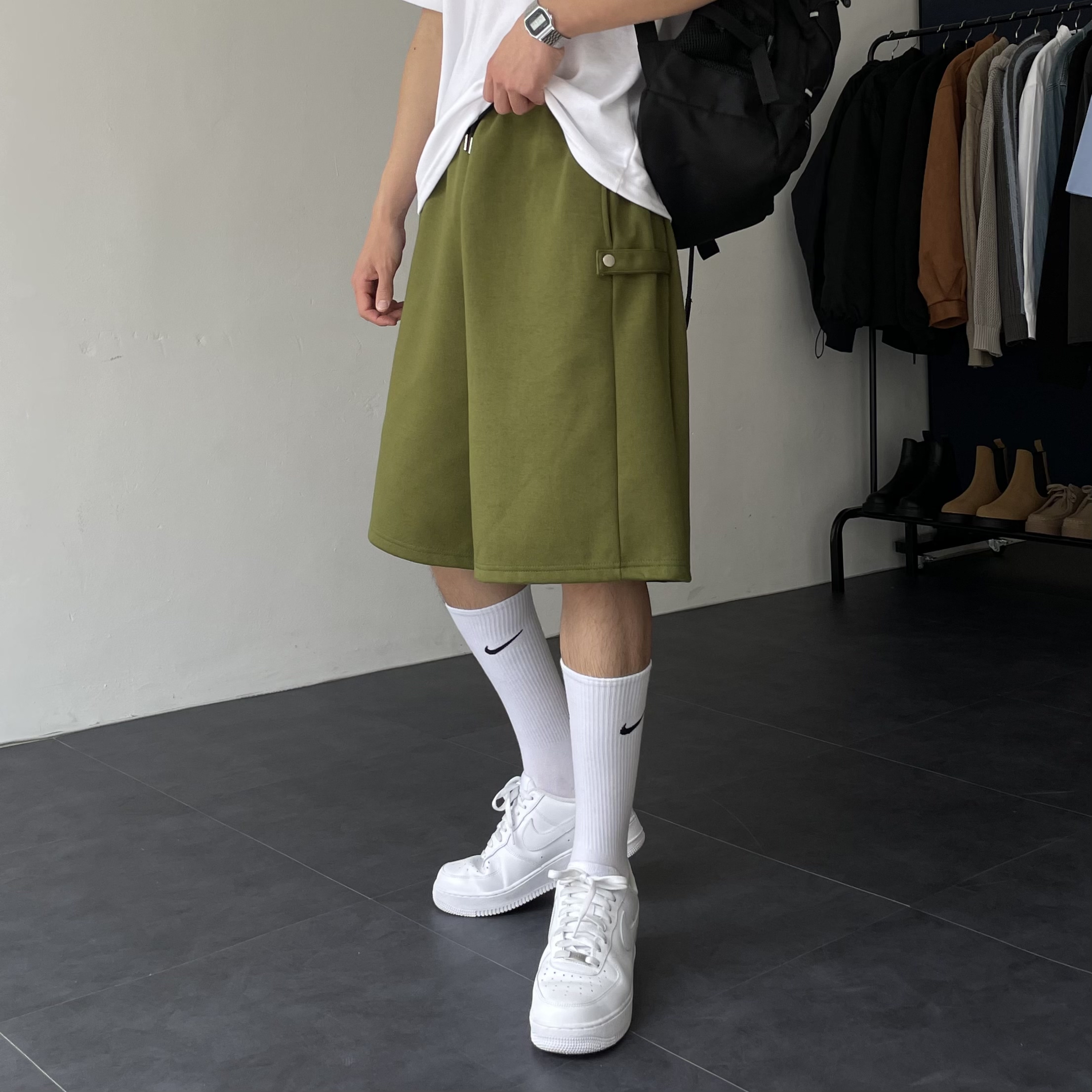 남자버뮤다팬츠 남자와이드반바지 6부반바지 - 상세 이미지 4