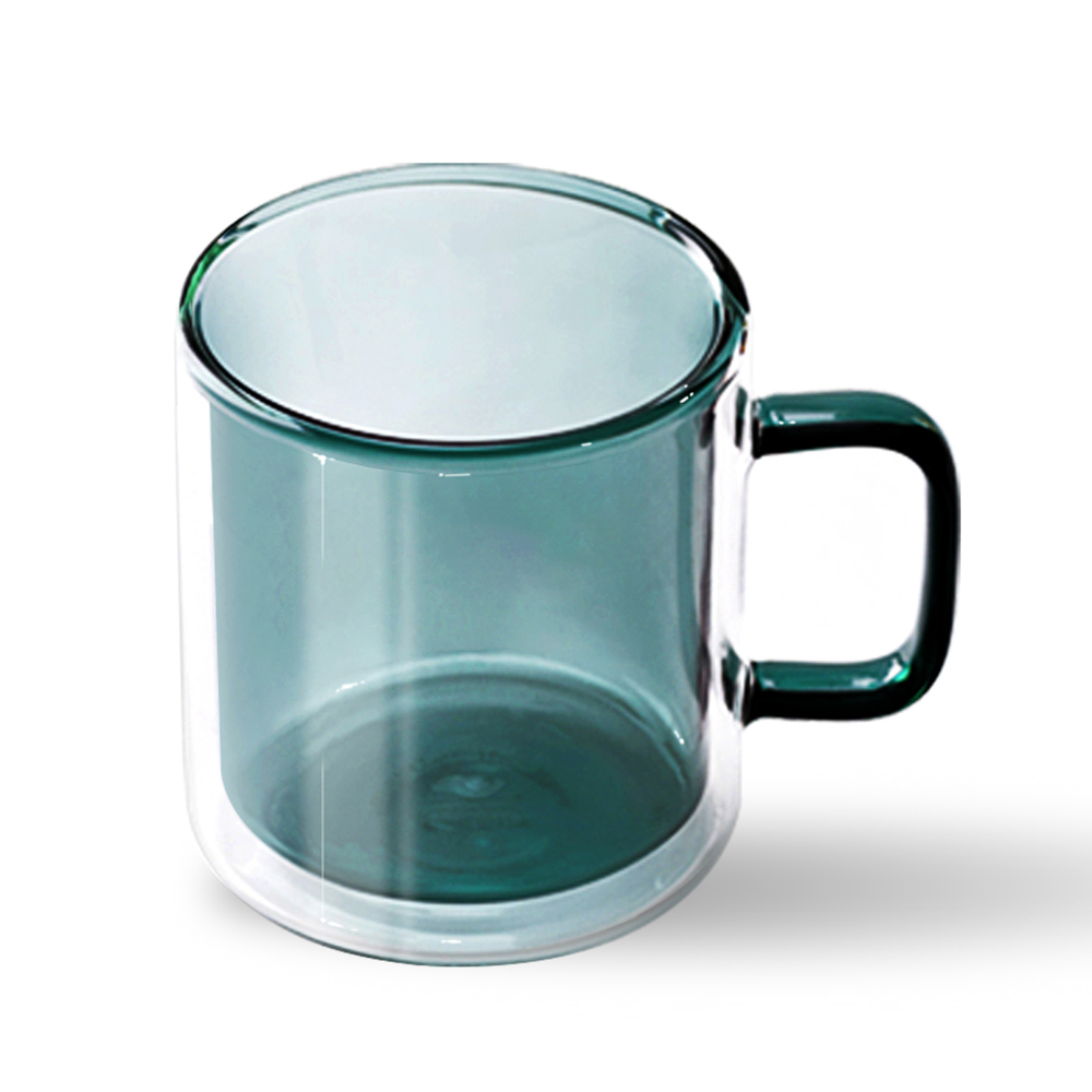 칼딘 홈카페 이중 내열 유리컵 더블월글라스 컬러풀 머그 컵 틸