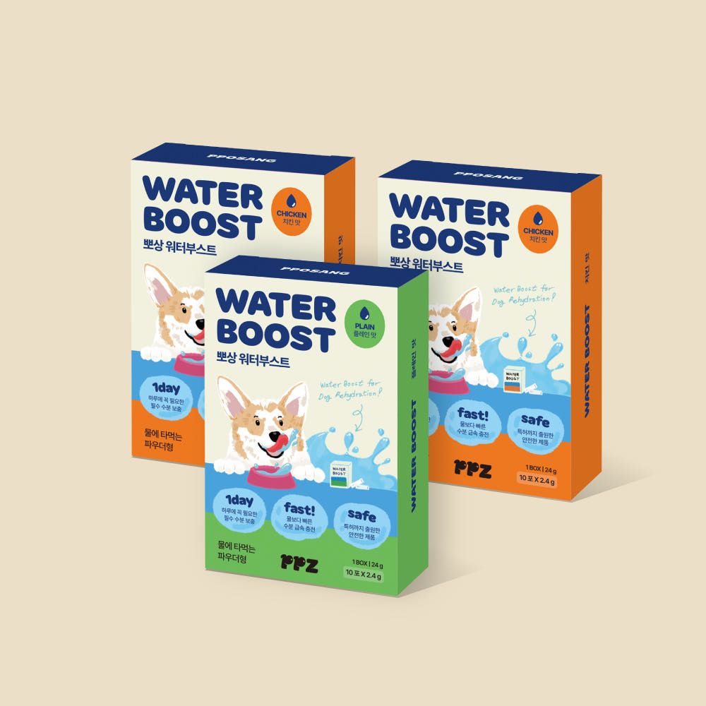 [강형욱X퍼피즈] 뽀상 워터부스트 3박스 (30포), 마시는 수액 음수량 수분영양보충 - 상품 이미지