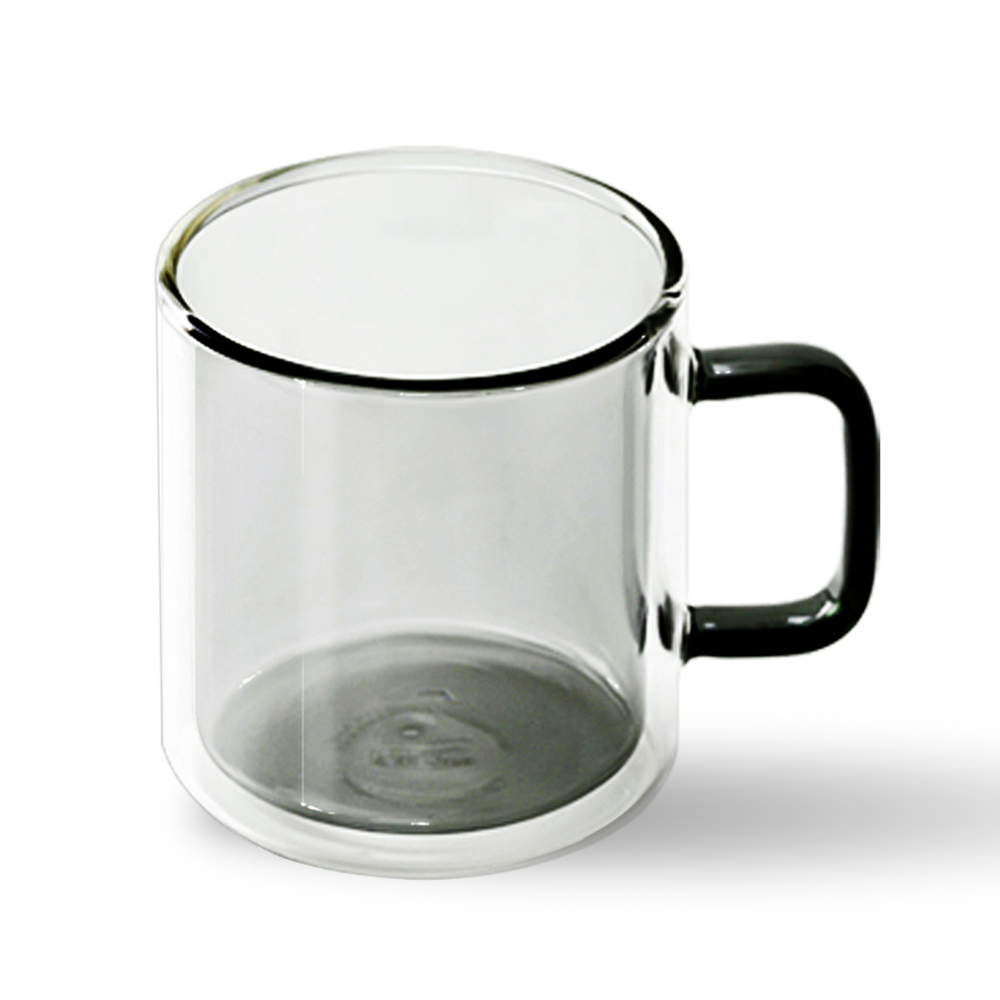 칼딘 홈카페 이중 내열 유리컵 더블월글라스 컬러풀 머그 컵 그레이