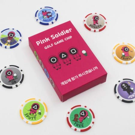 캐디필수품 명랑 골프 게임칩 볼마커 오징어게임 칩돌리기