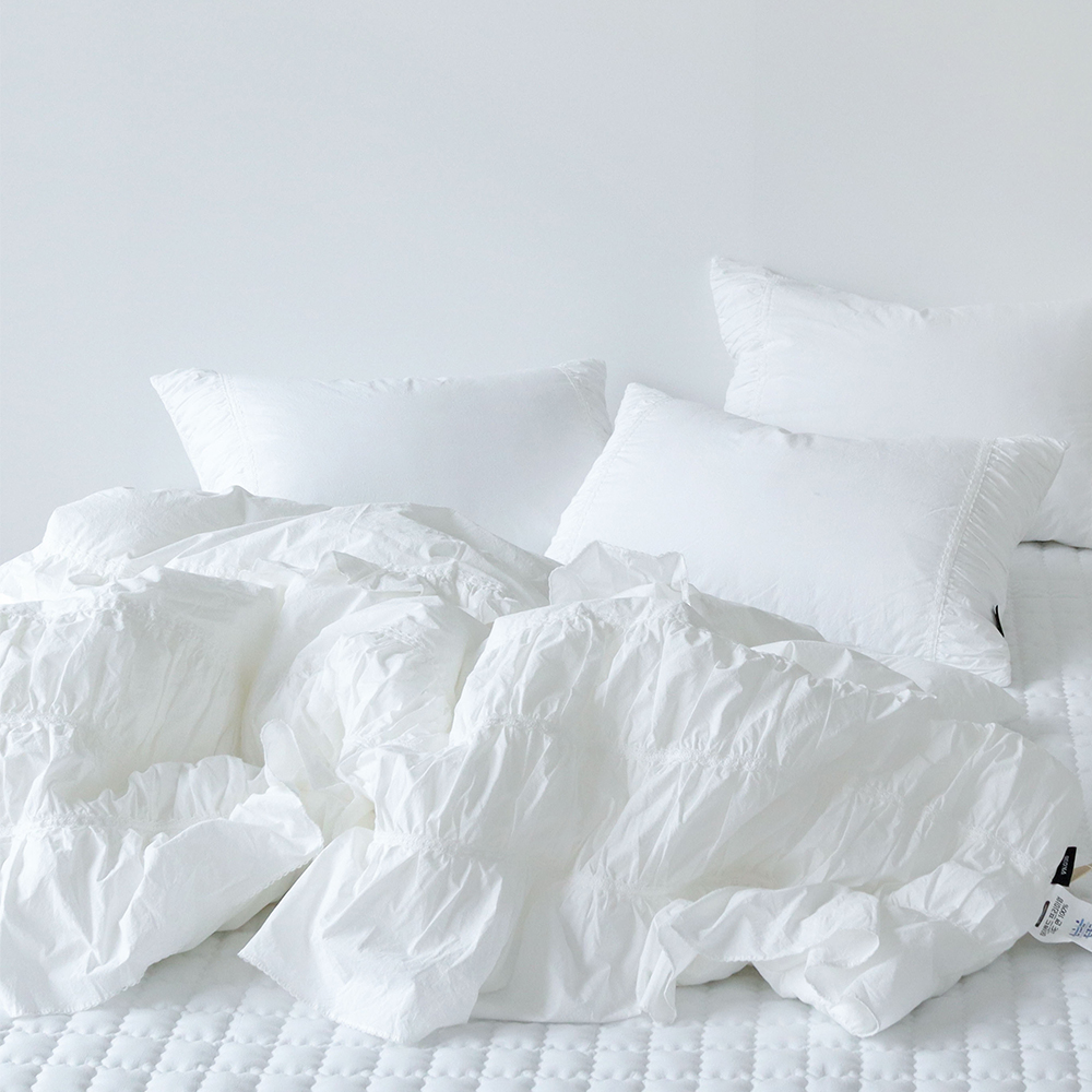 로망 쉬폰 셔링 워싱 고밀도 순면 알러지케어 옥수수솜 호텔식 여름 사계절 차렵이불 Q