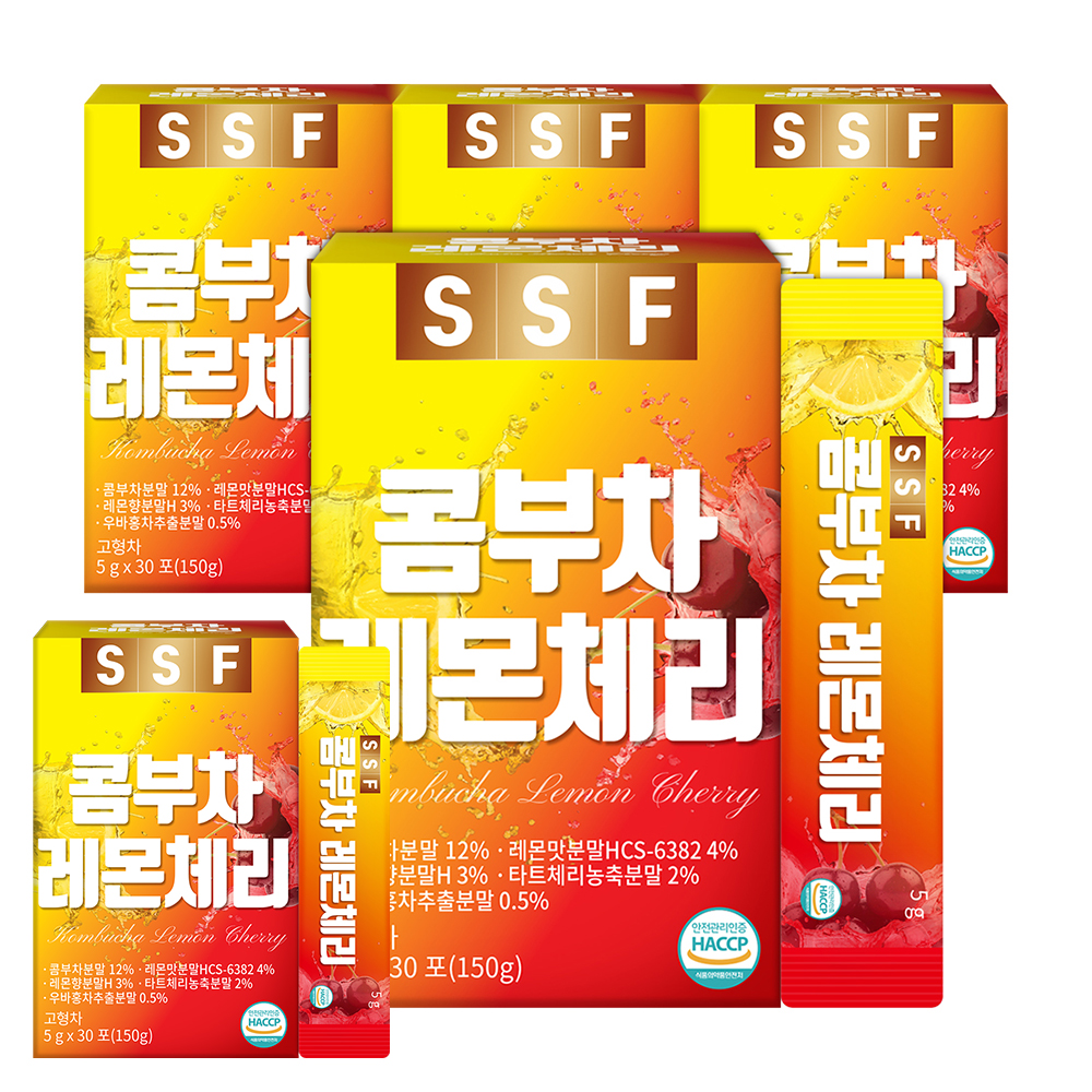 콤부차 레몬 체리 2+2 총 120포 유산균 분말 스틱 스코비 구연산 비타민C함유 순수식품 - 상품 이미지