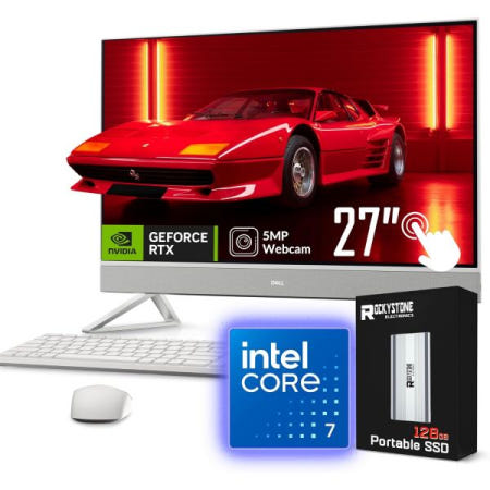 [해외]Dell Inspiron 7730 올인원 데스크톱 컴퓨터, 27인치 FHD 터치스크린, 인텔 코어 7 150U(i7-14700, 5.40GHz), 지포스 MX570A 그래픽