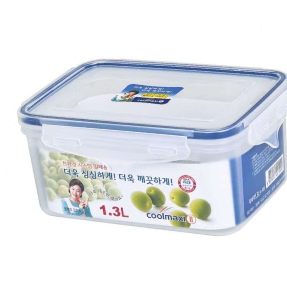 냉장고 직사각 밀폐용기 1.3L 통 밀봉 신선유지 식품보관 반찬 스텐반찬통 : 프렌드리빙
