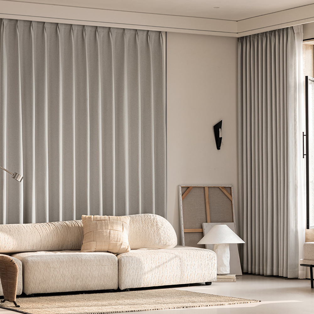 [맞춤커튼] 형상기억 화이트 100%암막커튼 거실 안방 사계절 주문제작 루나 140x180