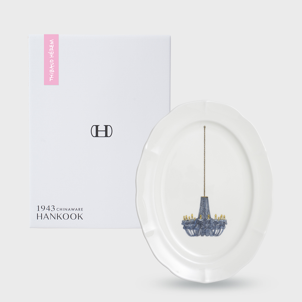 [한국도자기X티보에렘] 오브제 48. 오발접시 28CM 1P (Crystal chandelier) - 상세 이미지 3