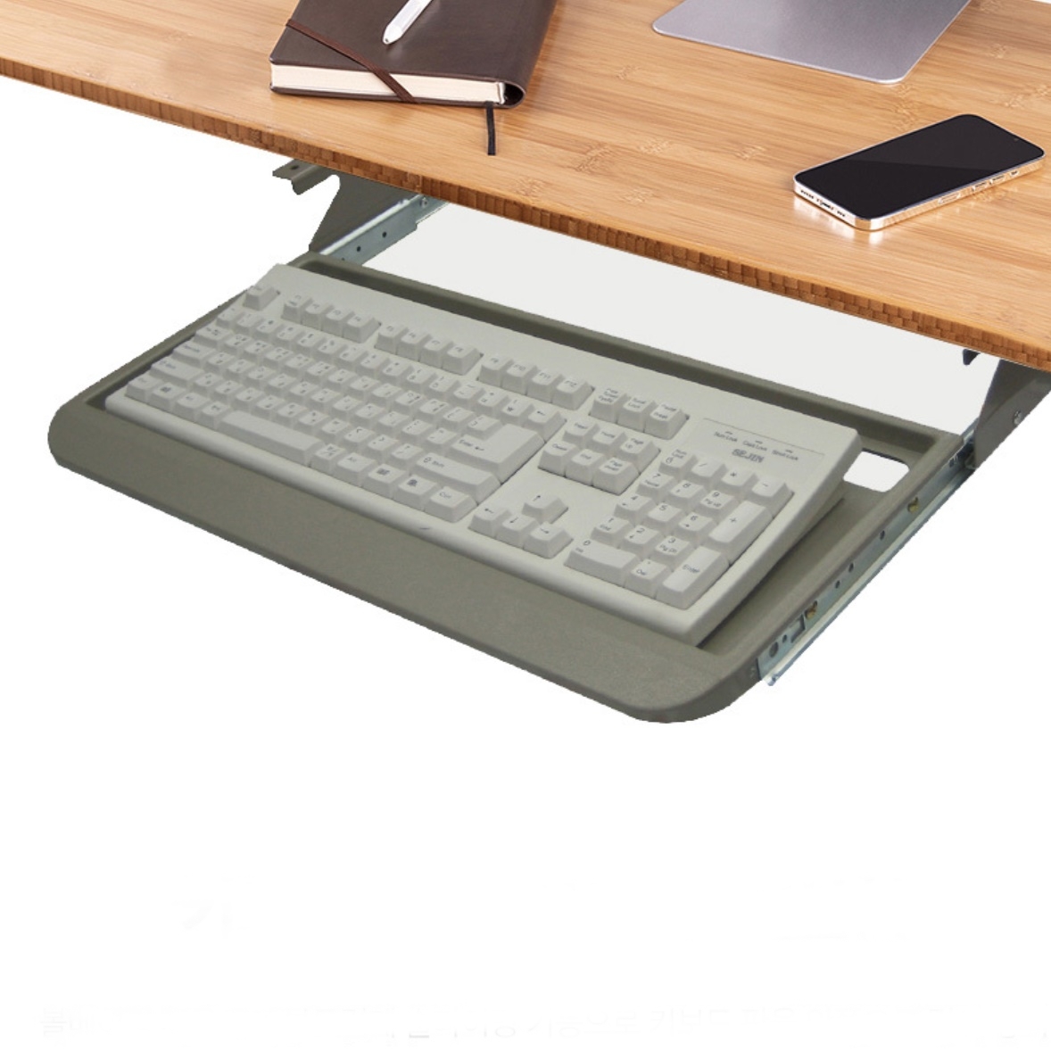 슬라이딩 키보드 받침대 책상 키보드용 거치대 책상용 키보드 트레이