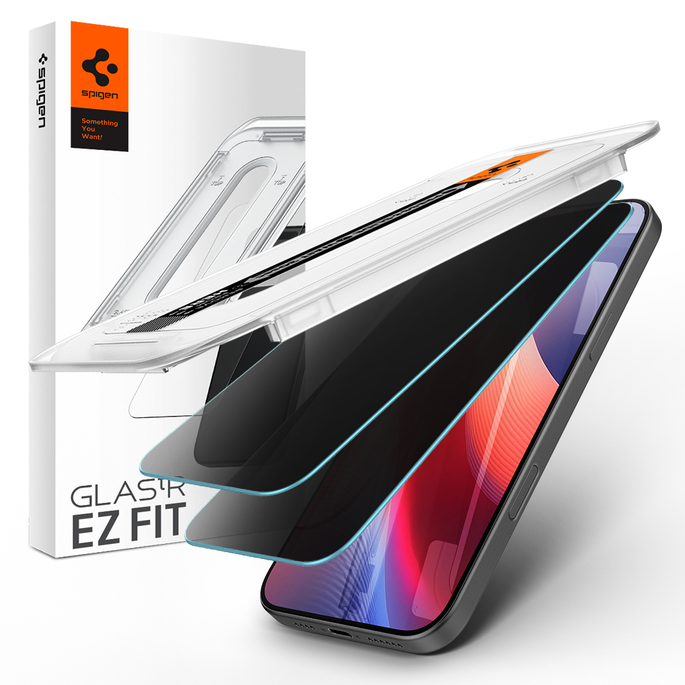 강화유리 액정 보호 필름 글라스tR 이지핏 프라이버시 아이폰16 프로, 2매입