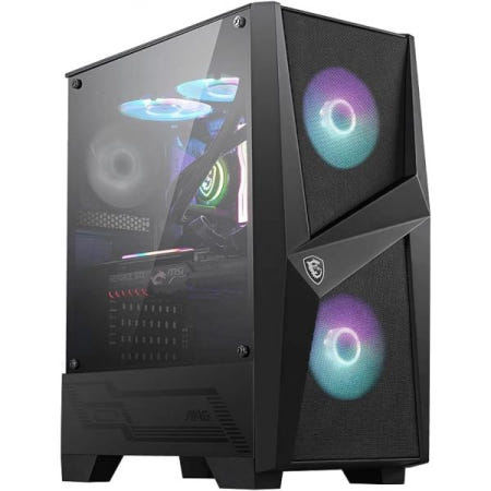 [해외]MSI MAG Forge 100R 미드 타워 게이밍 컴퓨터 케이스 '블랙, 2X 120mm ARGB PWM 팬, 1X 120mm 팬, 1-6 ARGB 허브, 미스틱 라이트