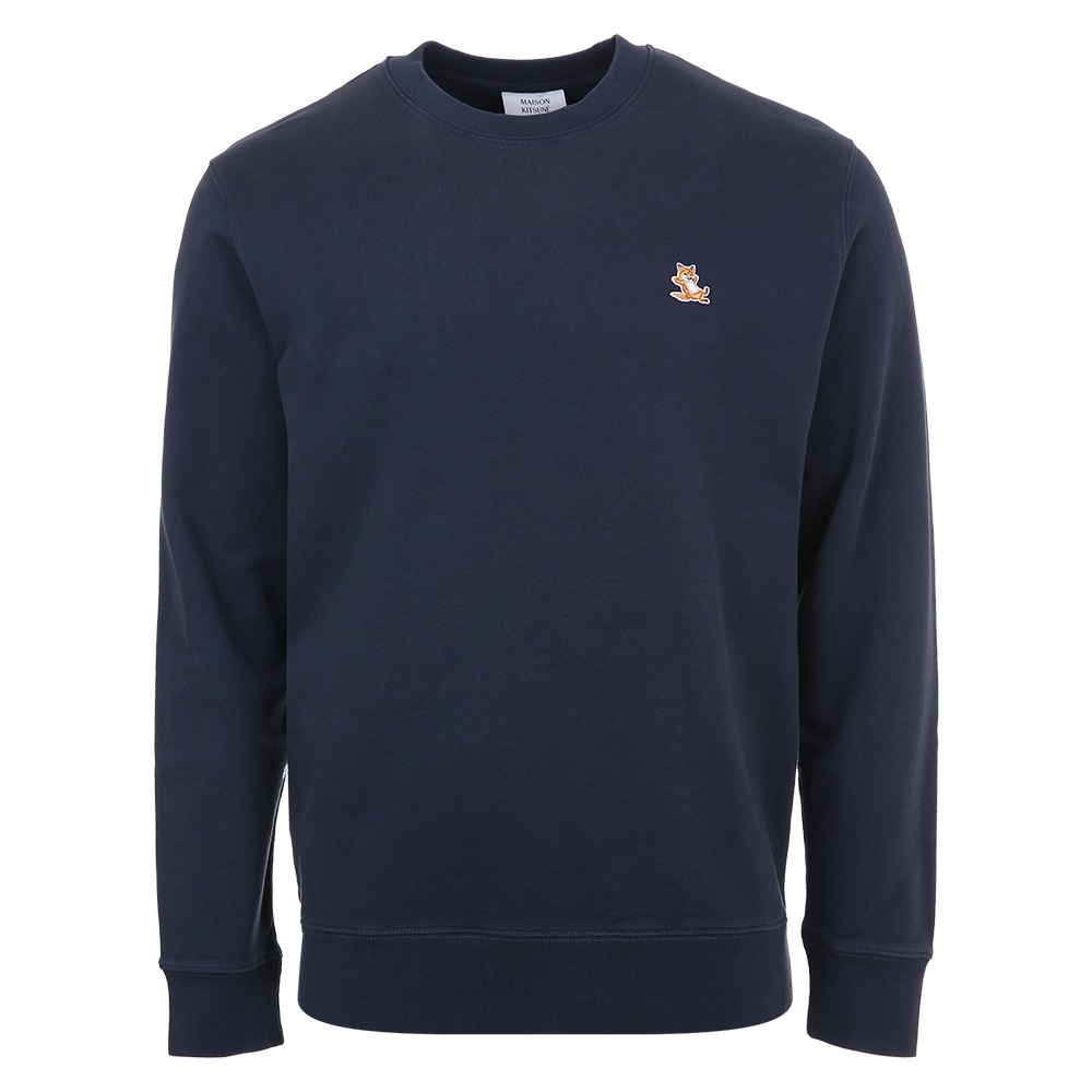 메종키츠네 칠랙스 폭스 패치 네이비 맨투맨 LM00303KM0001 P476 (2025 S/S) L,XL - 상품 이미지