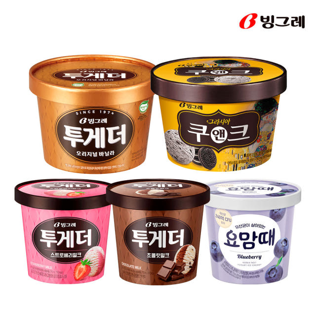 빙그레 BEST 파인트 아이스크림 혼합 구성(5개)