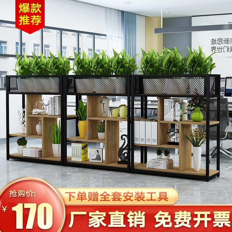 화분파티션 책장 오피스 북카페 셀프가벽 거실 수납장 제트 w80xD29xH110cm++블랙+라이트월넛 - 상세 이미지 2