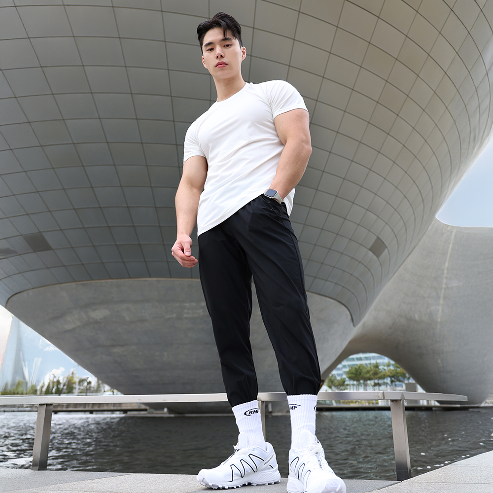 [블랙몬스터핏]남자 트리코트 트레이닝 바지 헬스 운동복 짐웨어 런닝복 조깅 스포츠 츄리닝 조거 팬츠 이미지 4