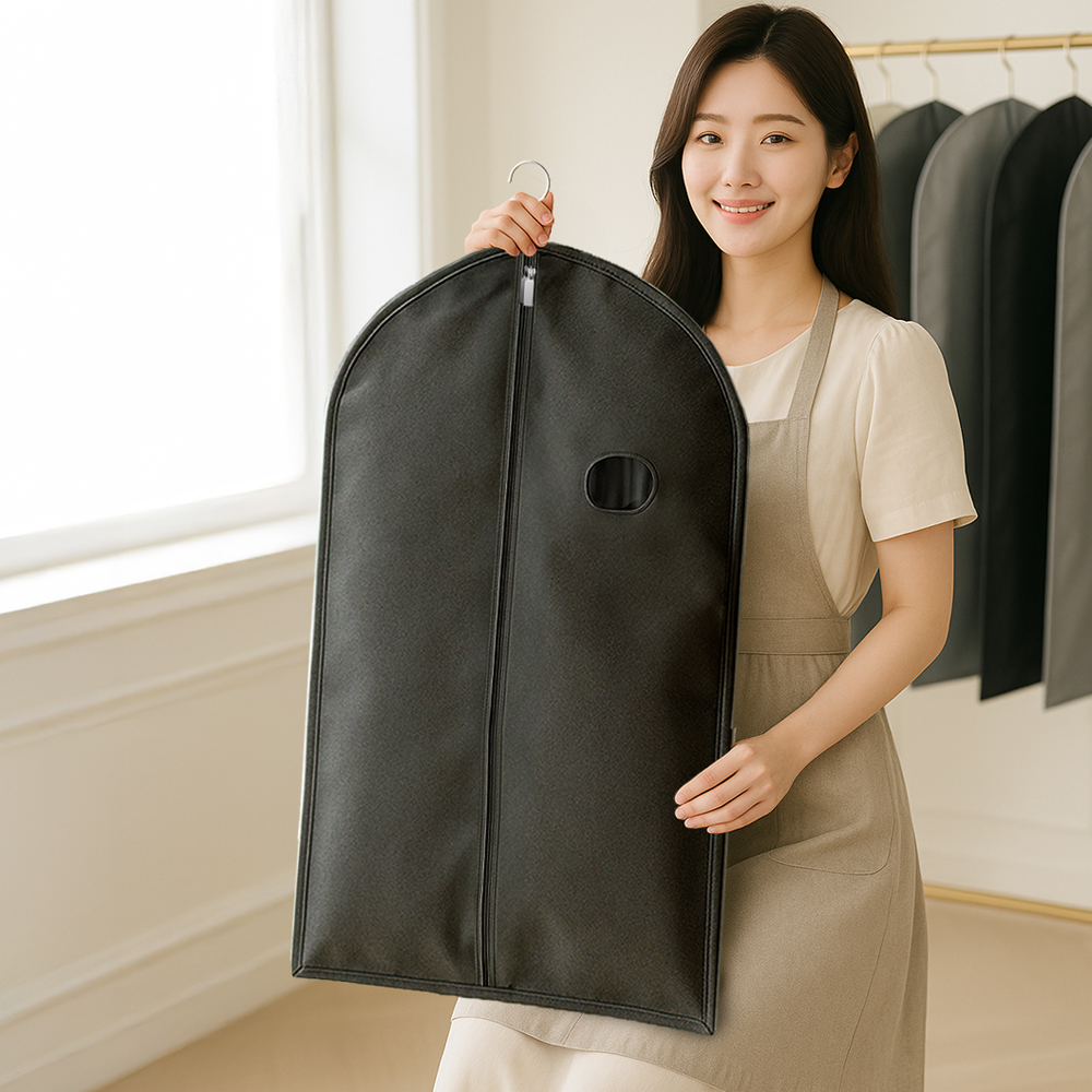 아모란나 더베스트 고급 부직포 옷 커버 의류 보관 옷정리 M 그레이 - 상세 이미지 2