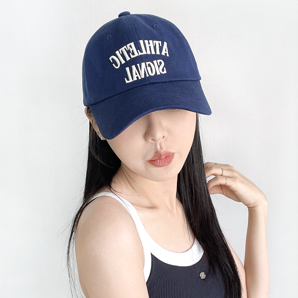 아틀레틱 레터링 볼캡 코튼면 남자 여자 오버핏 깊은 캡모자 - 상품 이미지