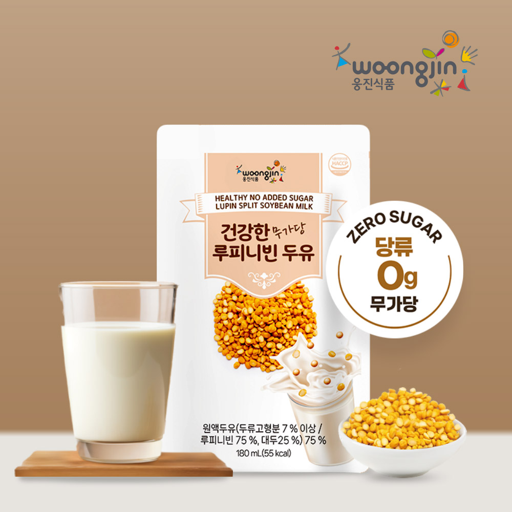 웅진 건강한 무가당 루피니빈 두유 55Kcal 고단백 무첨가 180ml, 80개 - 상세 이미지 4