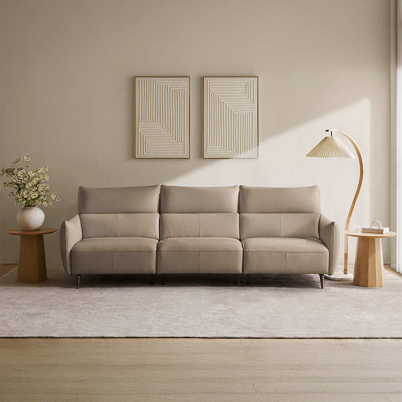 까사미아 루체 가죽소파 스툴미포함, 토프, 4인용