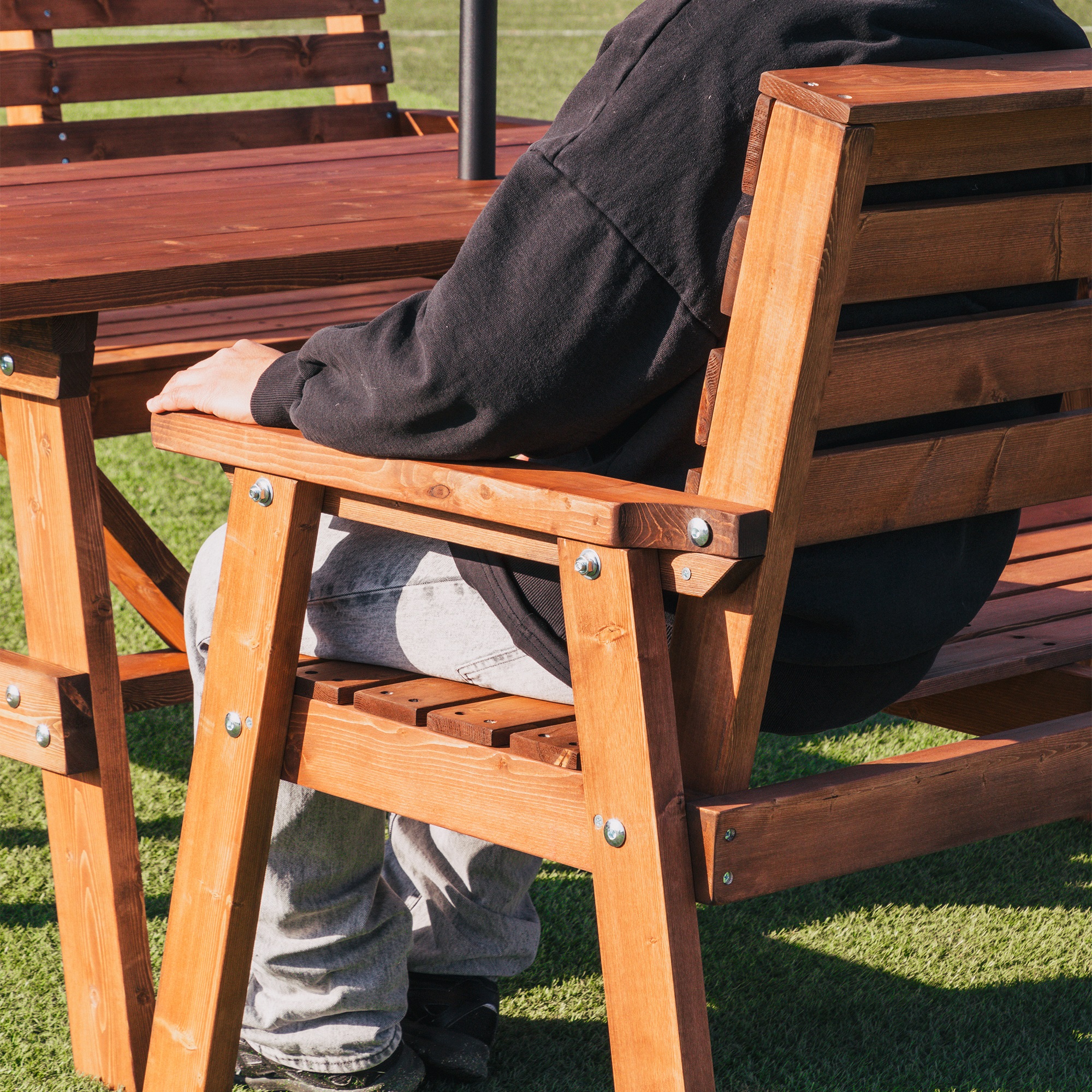 야외테이블세트 정원카페 편의점테라스 야외용테이블 4인분리형월넛