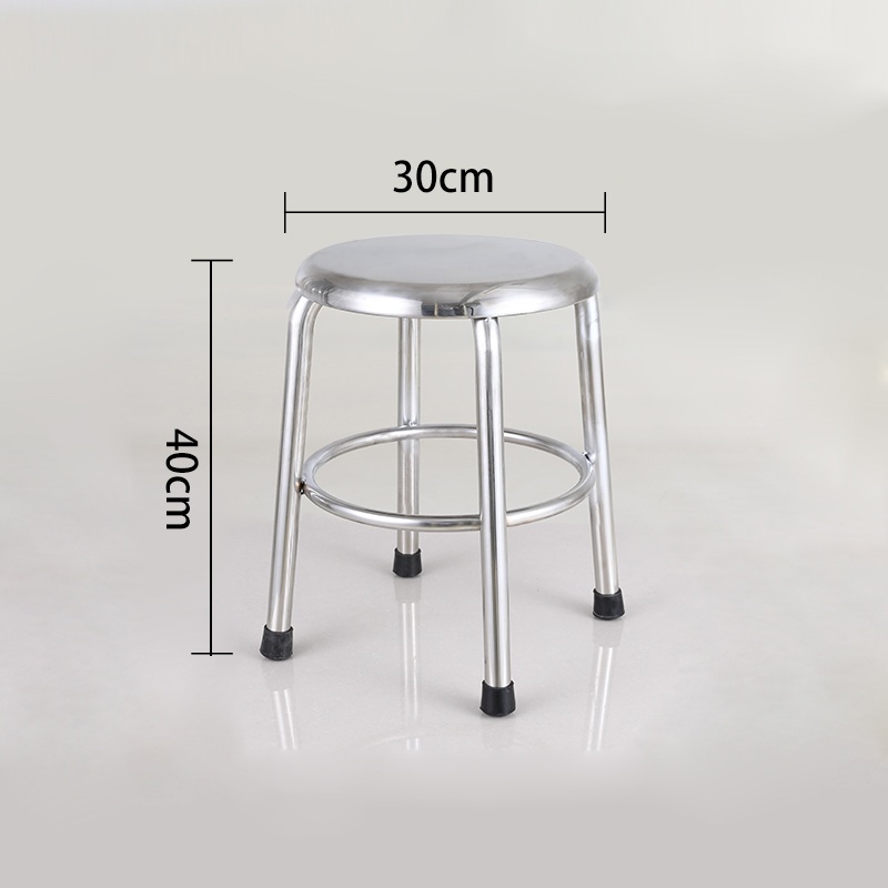 스테인리스 작업용 스툴 실험실 식품공장 전용 위생 의자 무광 고정형 의자 40cm 201스틸 - 상품 이미지