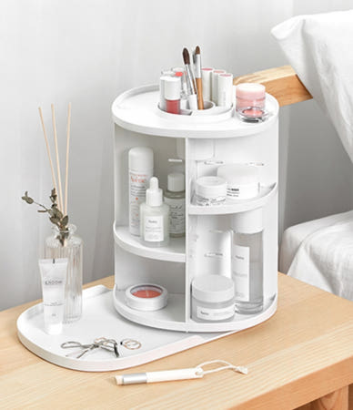 화장품 정리대 회전형 화장대 수납 향수 보관함