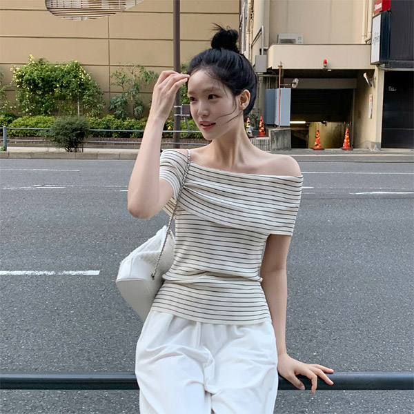 투웬티 오프숄더 골지티 ts4473 - 상품 이미지