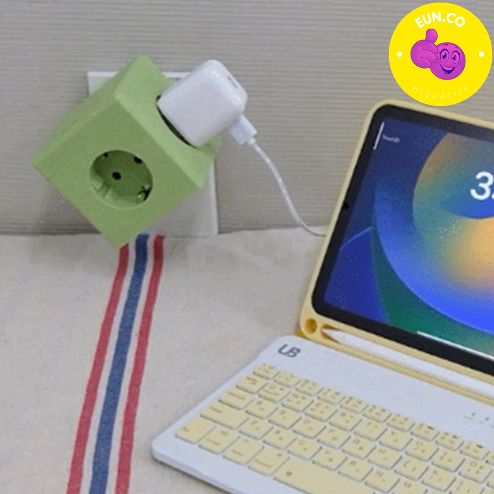 예쁜멀티탭 집들이선물 자취선물 4000w 큐브형 대용량멀티탭 sf코팅 - 상품 이미지