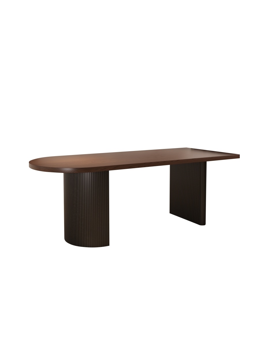고급원목식탁 반타원디자인 테이블 인테리어주방가구 뉴질랜드소나무 140x70 140cm 4인용 - 상세 이미지 2