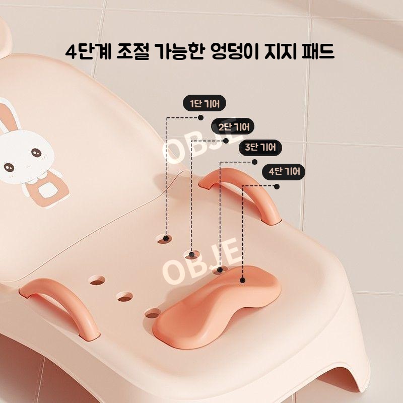 토끼 샴푸 의자 유아 머리 감기는 의자 접이식 샴푸 침대 소프트 머리받침 어린이 헤어 샴푸 - 상세 이미지 5