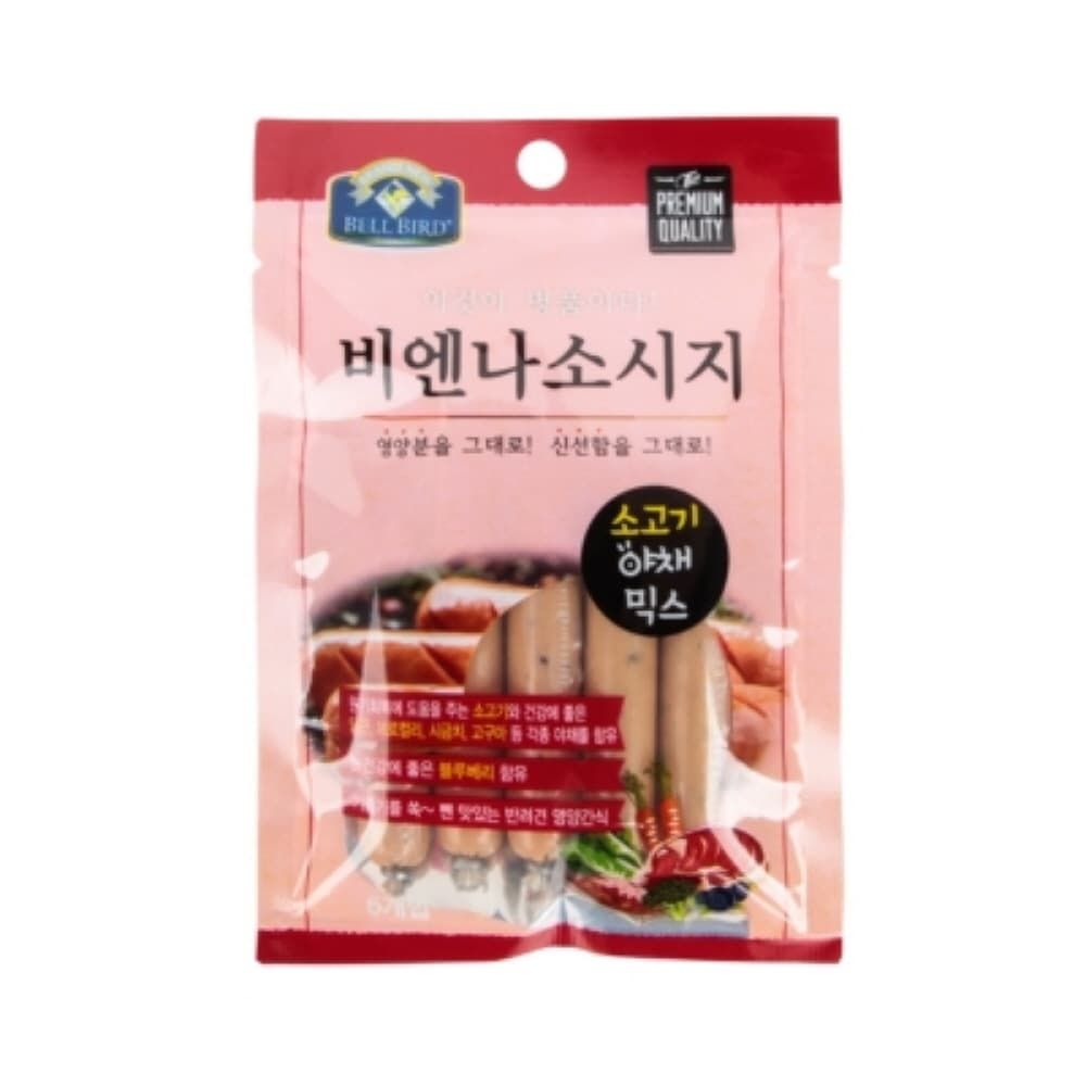 [3개묶음] 비엔나 소세지소고기n야채 5개입 벨버드 강아지사료 강아지껌 : SCDC