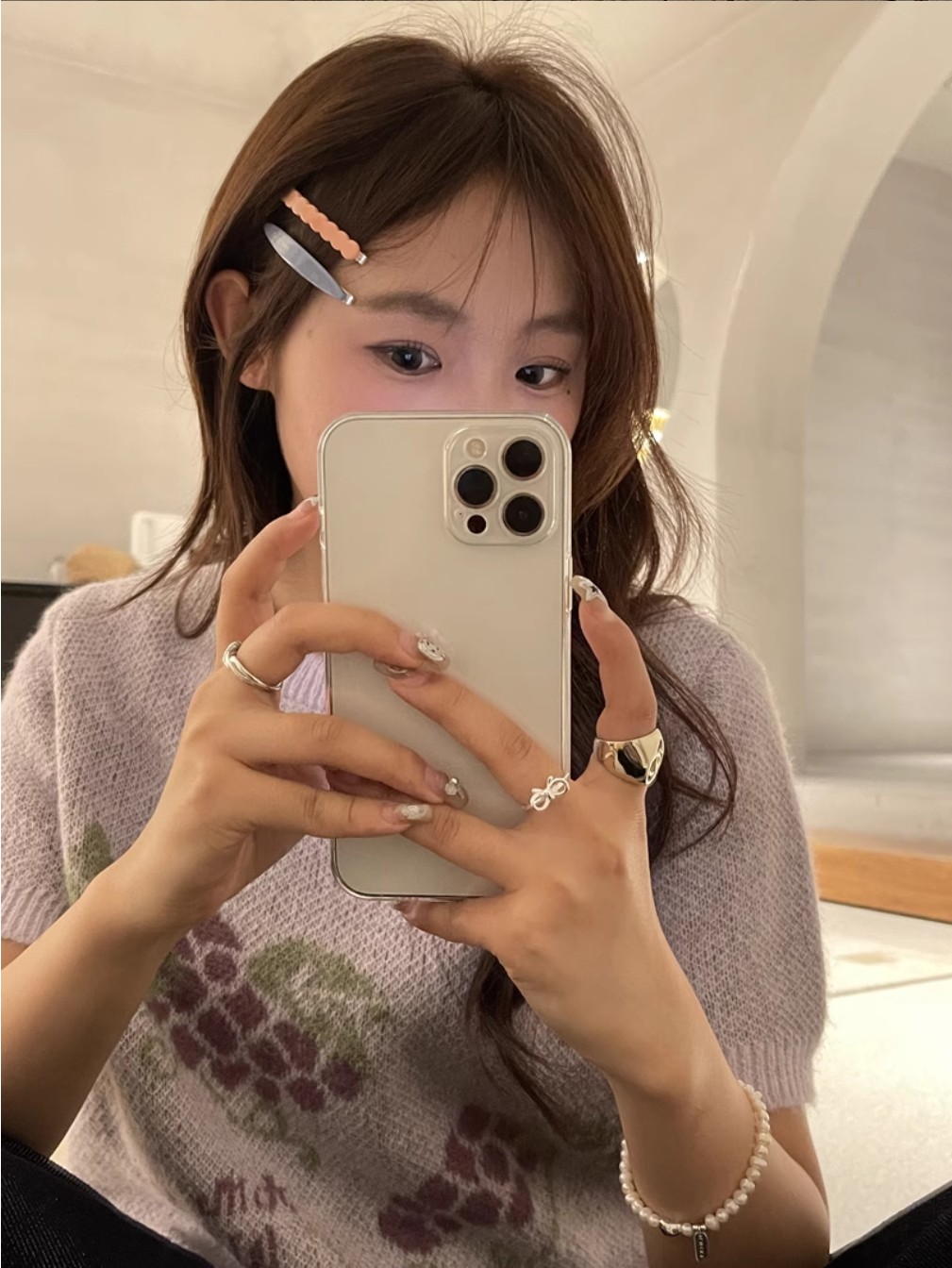 프랑스핀 미니 앞머리핀 옆머리 헤어집게 헤어핀 2개세트 - 상세 이미지 3