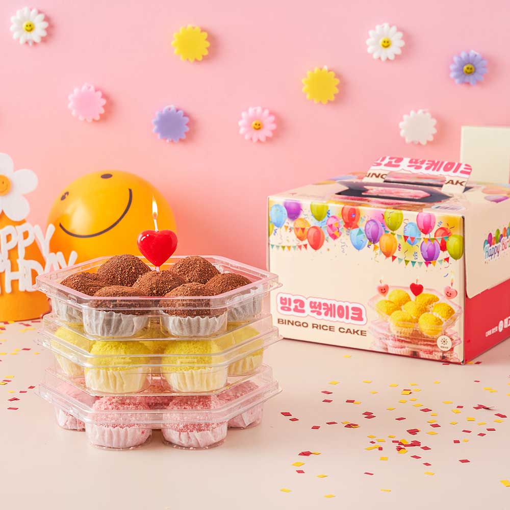 빙고 떡 케이크 3단 생크림 한입 미니 도시락 생일 크림 케잌 떡케익 35g x 21개 - 상세 이미지 4