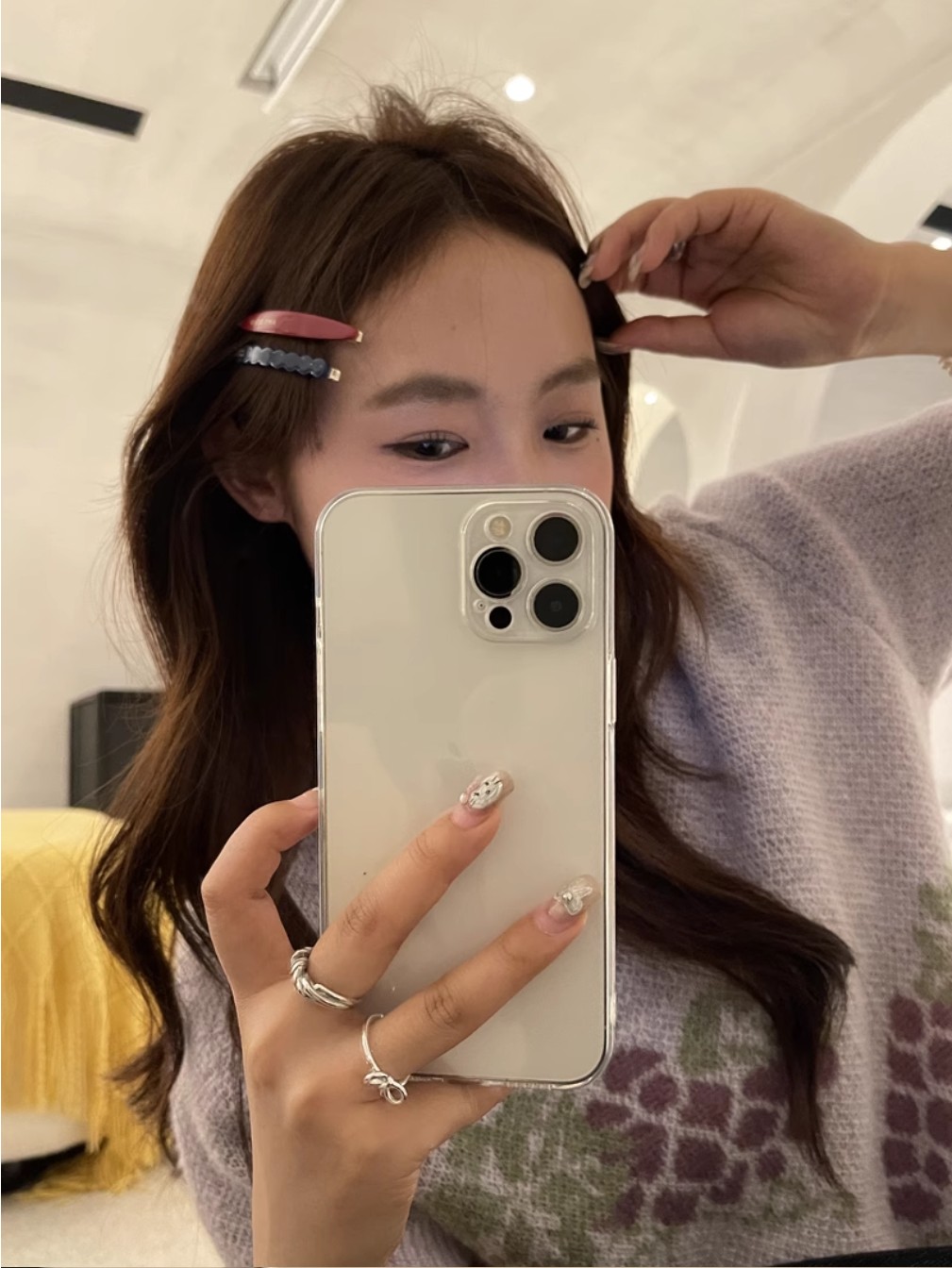 프랑스핀 미니 앞머리핀 옆머리 헤어집게 헤어핀 2개세트 - 상세 이미지 4