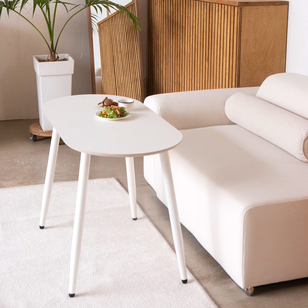 자작나무 원목 높은 쇼파테이블 거실 커피 티 소파 테이블 탁자 낮은 식탁 타원형 1000