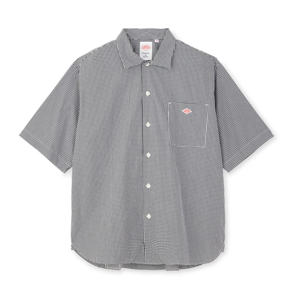단톤 셔츠 MEN'S COTTON POPLIN WORK SHIRT PLAID 25SS 반팔 체크 남방 DNB251M104-0007 - 상품 이미지