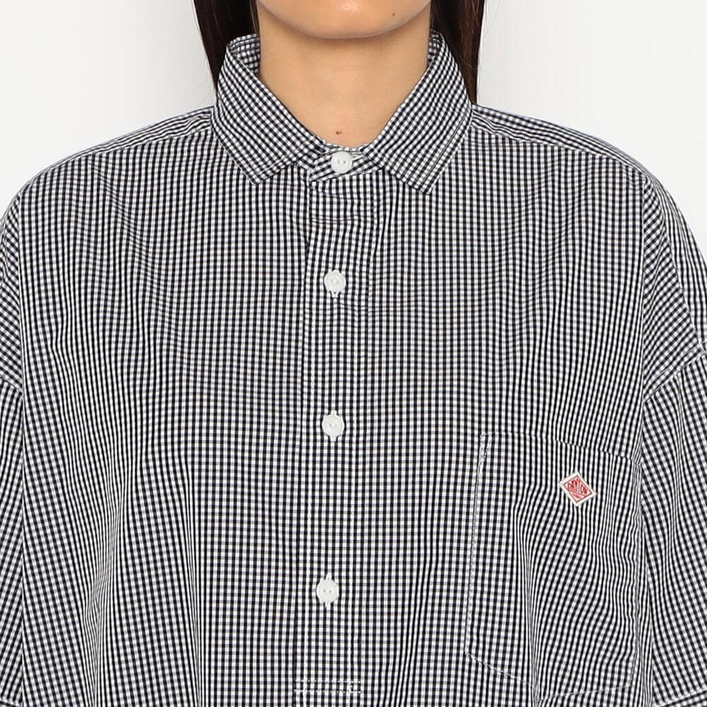 단톤 원피스 WOMEN'S COTTON POPLIN PULLOVER SHIRT DRESS PLAID 25SS 반팔 셔츠 DNB251L203-0002 - 상세 이미지 4