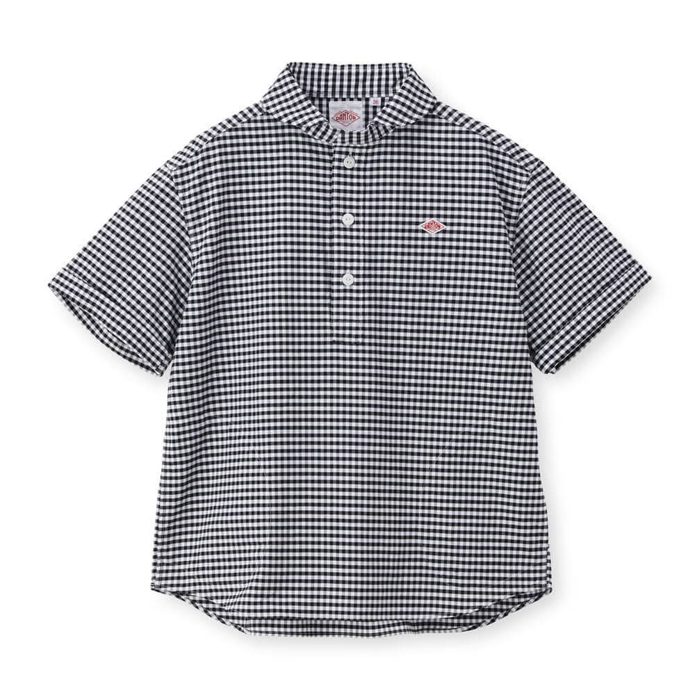 단톤 셔츠WOMEN'S OXFORD ROUND COLLAR SHORT SLEEVE PULLOVER SHIRT PATTERN 25SS 체크 반팔 DNB251L104-0006 - 메인 이미지