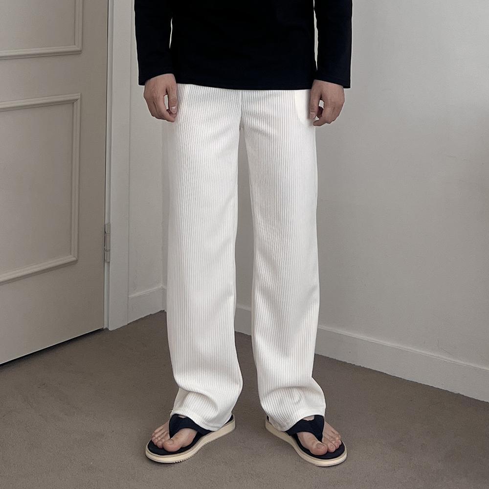 남자플리츠팬츠 남자와이드팬츠 여름슬랙스 냉장고바지 - 상품 이미지