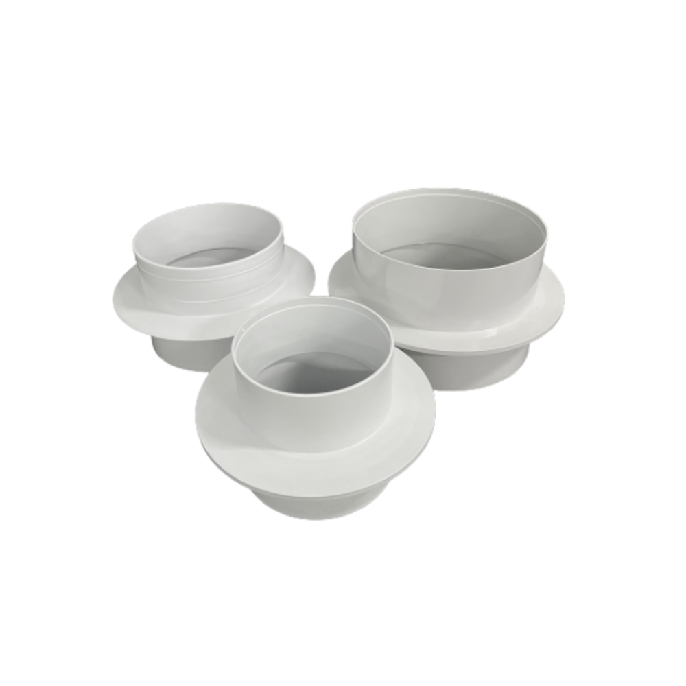 ABS 마감소켓 100파이 125파이 150파이 환기자재 연결관 닥트 덕트 배관 전열교환기 - 상품 이미지