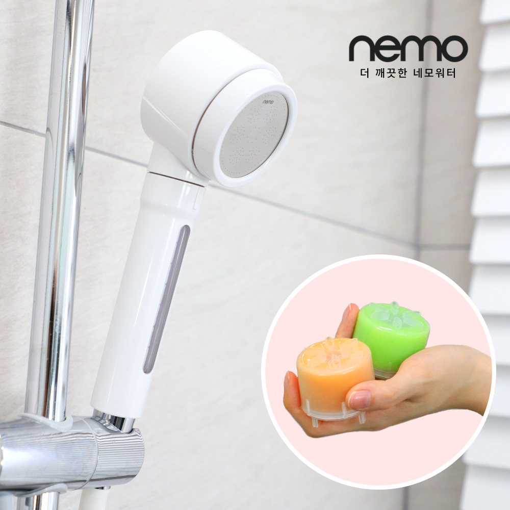 nemo 수압상승 욕실 샤워기 친환경소재 PETG + 비타민필터 네모워터