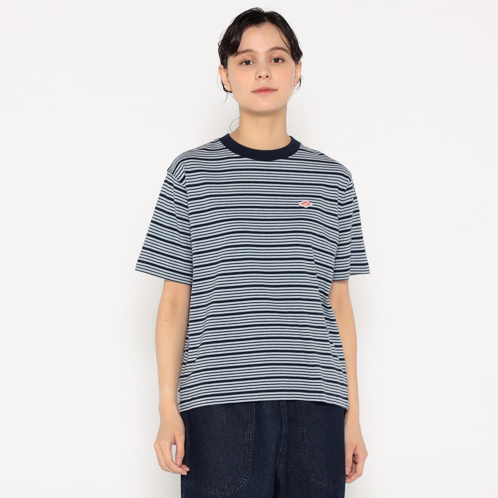 단톤 반팔티 WOMEN'S COTTON JERSEY SHORT T-SHIRT STRIPE 25SS 스트라이프 티셔츠 DNB251L103-0013 - 상세 이미지 5