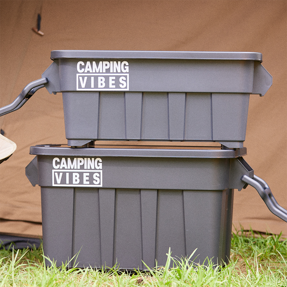 캠핑 카고박스 캠핑 컨테이너 53리터 풀세트  우드상판, 360도 이동바퀴 포함 색상