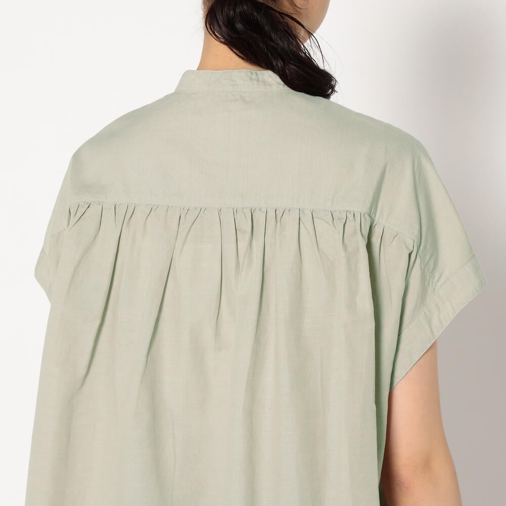 단톤 셔츠 WOMEN'S COTTON LINEN SLUB SLEEVELESS SHIRT 25SS 프릴 반팔 DNB251L104-0019 - 상세 이미지 5