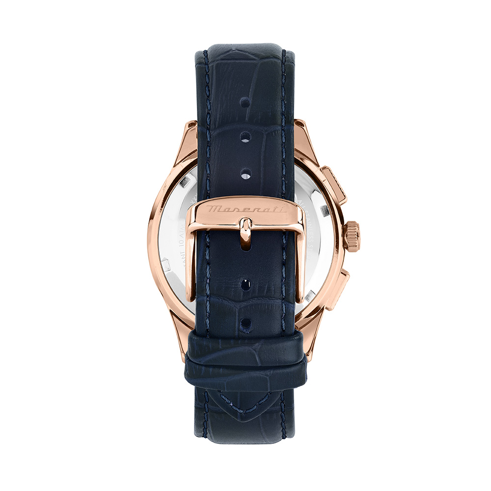 [Italian Design] 마세라티 남자 SORPASSO 가죽 클래식 손목 패션 방수 쿼츠 야광시계 딥블루 - 상세 이미지 3