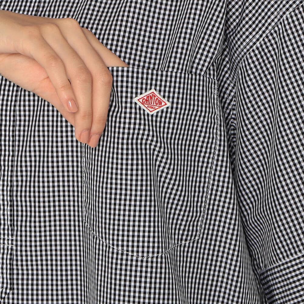 단톤 원피스 WOMEN'S COTTON POPLIN PULLOVER SHIRT DRESS PLAID 25SS 반팔 셔츠 DNB251L203-0002 - 상세 이미지 5