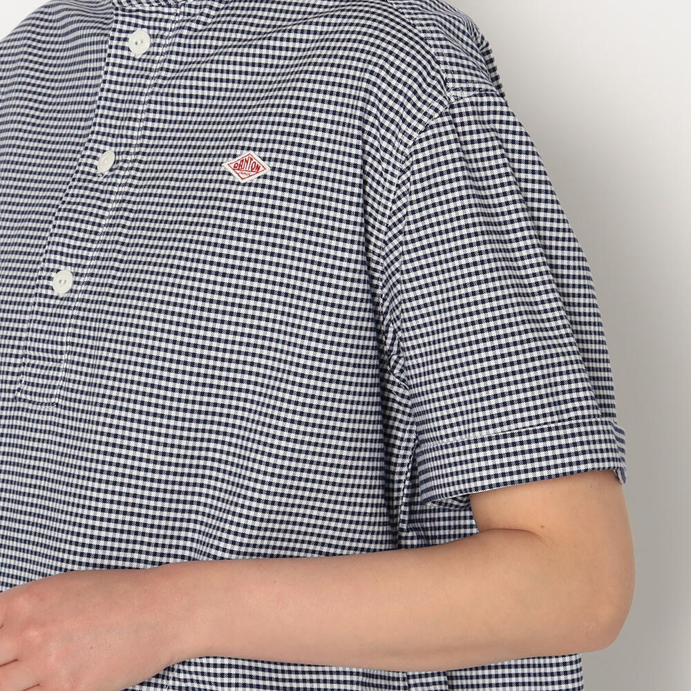 단톤 셔츠WOMEN'S OXFORD ROUND COLLAR SHORT SLEEVE PULLOVER SHIRT PATTERN 25SS 체크 반팔 DNB251L104-0006 - 상세 이미지 4
