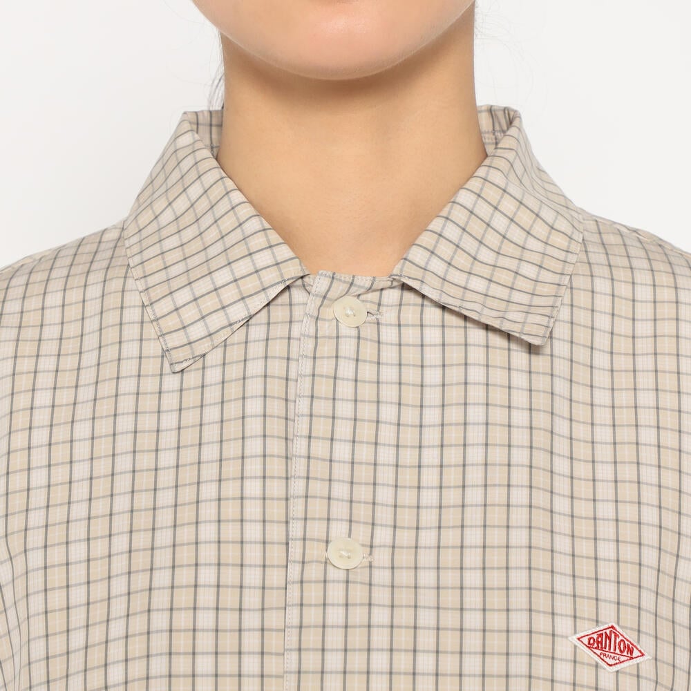 단톤 셔츠 WOMEN'S COTTON POPLIN HALF SLEEVE SHIRT PLAID 25SS 체크 반팔 남방 DNB251L104-0009 - 상세 이미지 4