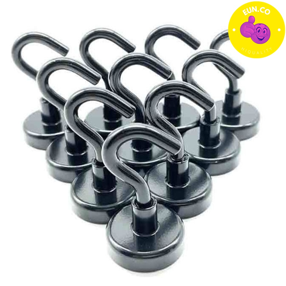 무타공 실버 마그넷 후크 고리 보관 거치대 20mm 10p - 메인 이미지
