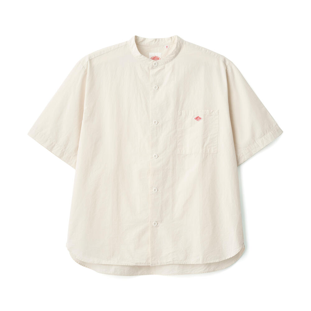 단톤 셔츠 MEN'S COTTON LINEN SHORT SLEEVE BAND COLLAR SHIRT 25SS 반팔 DNB251M104-0008 - 메인 이미지
